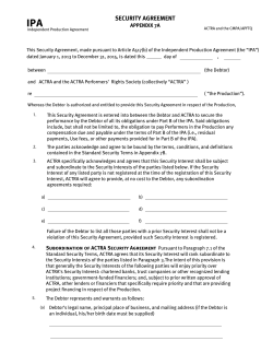 IPA SECURITY AGREEMENT APPENDIX 7A