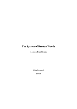The System of Bretton Woods A lesson from history  Sabine Dammasch