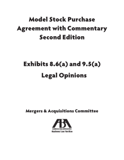 Model Stock Purchase Agreement with Commentary Second Edition