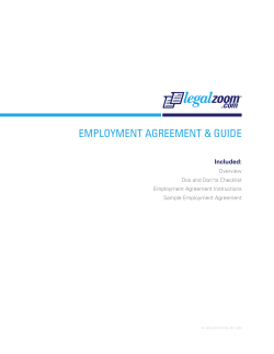EMPLOYMENT AGREEMENT &amp; GUIDE Included: Overview
