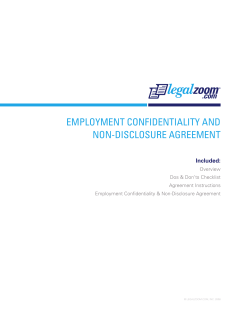 EMPLOYMENT CONFIDENTIALITY AND NON-DISCLOSURE AGREEMENT Included: