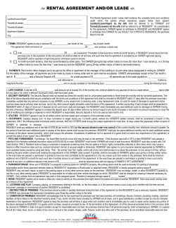 RENTAL AGREEMENT AND/OR LEASE I H