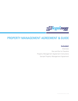 PROPERTY MANAGEMENT AGREEMENT &amp; GUIDE Included: