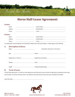 Horse Half-Lease Agreement Lessor:
