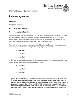 Practice Resource Retainer agreement General