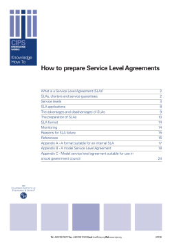 How to prepare Service Level Agreements
