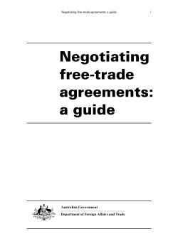 Negotiating free-trade agreements: a guide