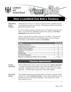 How a Landlord Can End a Tenancy