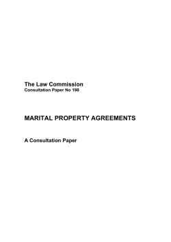MARITAL PROPERTY AGREEMENTS The Law Commission  A Consultation Paper