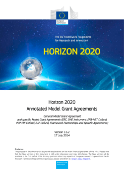 Horizon 2020 Annotated Model Grant Agreements
