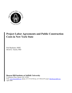 Project Labor Agreements and Public Construction Costs in New York State