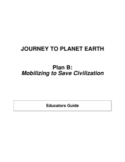 JOURNEY TO PLANET EARTH Plan B: Mobilizing to Save Civilization