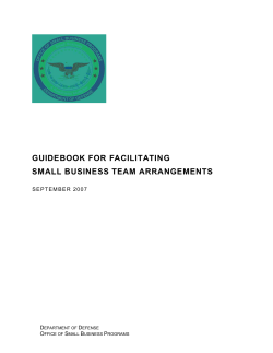 GUIDEBOOK FOR FACILITATING SMALL BUSINESS TEAM ARRANGEMENTS