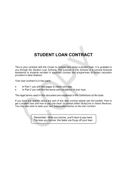 STUDENT LOAN CONTRACT