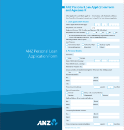 ANZ Personal Loan Application Form and Agreement 1. Loan application details: