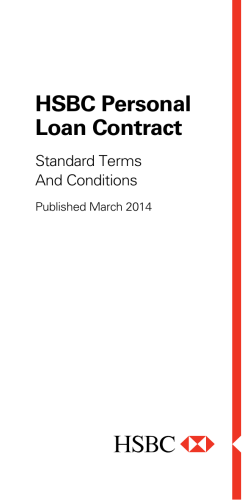 HSBC Personal Loan Contract Standard Terms And Conditions