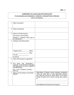 – 2 SME  AGREEMENT OF LOAN-CUM-HYPOTHECATION