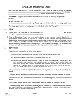 STANDARD RESIDENTIAL LEASE