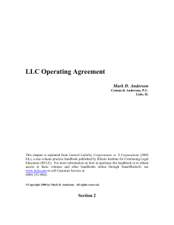 LLC Operating Agreement Mark D. Anderson