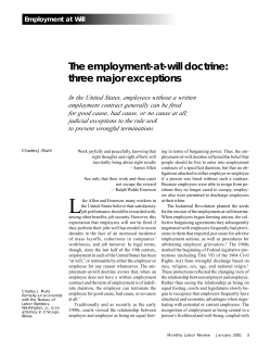 The employment-at-will doctrine: three major exceptions