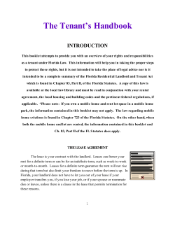 The Tenant’s Handbook INTRODUCTION