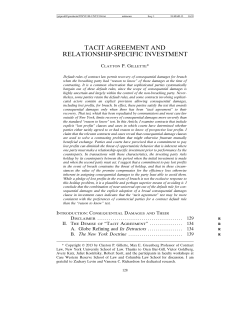 TACIT AGREEMENT AND RELATIONSHIP-SPECIFIC INVESTMENT C P. G