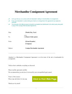 Merchandise Consignment Agreement