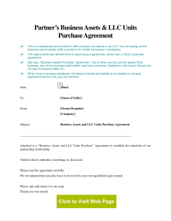 Partner’s Business Assets &amp; LLC Units Purchase Agreement