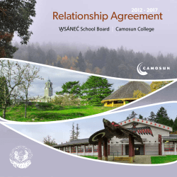 Relationship Agreement W̱SÁNEĆ School Board Camosun College