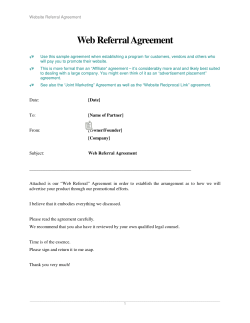 Web Referral Agreement