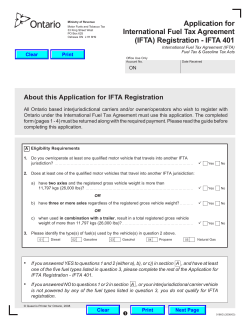 Application for International Fuel Tax Agreement (IFTA) Registration - IFTA 401