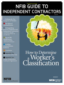 NFIB GUIDE TO INDEPENDENT CONTRACTORS
