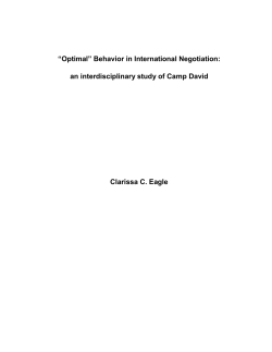 “Optimal” Behavior in International Negotiation: an interdisciplinary study of Camp David