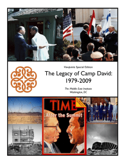 The Legacy of Camp David: 1979-2009 Viewpoints The Middle East Institute