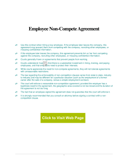 Employee Non-Compete Agreement