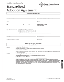 1234 Standardized Adoption Agreement Simplified Profit Sharing Plan