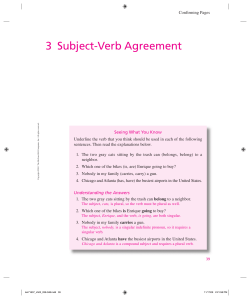 3 Subject-Verb Agreement