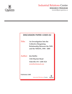 Industrial Relations Centre DISCUSSION PAPER #2005-02 Title:
