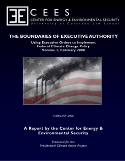 THE BOUNDARIES OF EXECUTIVE AUTHORITY Environmental Security