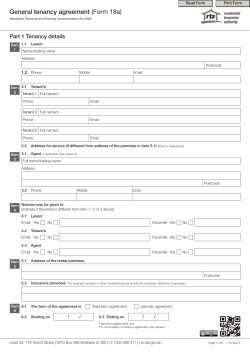 General tenancy agreement (Form 18a) Part 1 Tenancy details