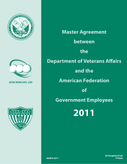 Master Agreement between the Department of Veterans Affairs