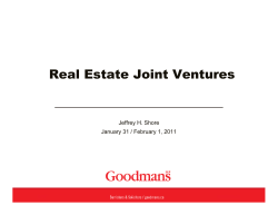 Real Estate Joint Ventures Jeffrey H. Shore
