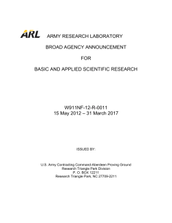 ARMY RESEARCH LABORATORY  BROAD AGENCY ANNOUNCEMENT FOR