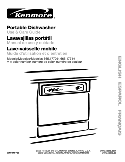 Portable Dishwasher Lavavajillas portátil Lave-vaisselle mobile Use &amp; Care Guide
