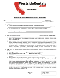 Residential Lease or Month-to-Month Agreement