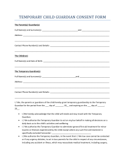 TEMPORARY	CHILD	GUARDIAN	CONSENT	FORM