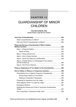 GUARDIANSHIP OF MINOR CHILDREN