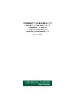 CONTRACTUAL RESTRAINTS ON EMPLOYEE CONDUCT Lawrence F. Carnevale