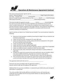 Operations &amp; Maintenance Agreement Contract  
