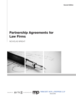 Partnership Agreements for Law Firms Nicholas Wright Second Edition